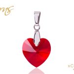FROM LOVE szív alakú tűzpiros osztrák kristály medál