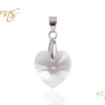 FROM LOVE szív alakú tört fehér osztrák kristály medál