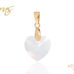 FROM LOVE szív alakú fehér osztrák kristály medál