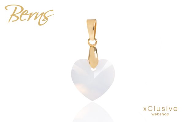 FROM LOVE szív alakú fehér osztrák kristály medál