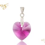 FROM LOVE szív alakú pink osztrák kristály medál