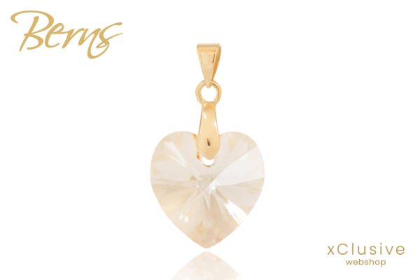 FROM LOVE szív alakú pezsgő osztrák kristály medál
