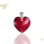 HEART antiallergén piros osztrák kristály medál