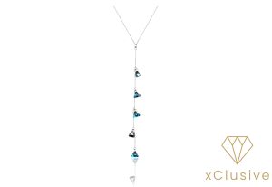 R13056 Kristaly Nyaklanc 1 Belinda Kék Osztrák Kristály Nyaklánc