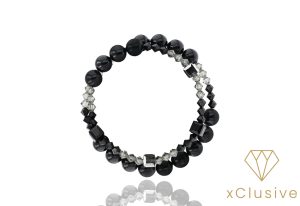 Perla Fekete Osztrák Kristály És Gyöngy Karkötő