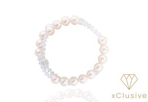 Perla Fehér Osztrák Kristály És Gyöngy Karkötő