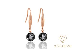 R31333 Kristaly Fulbevalo 1 Doroti Éjfekete Osztrák Kristály Fülbevaló