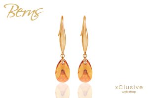 Pear Arany Színű Antiallergén Kristály Fülbevaló