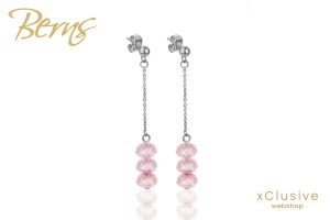 R32605 Kristaly Fulbevalo 2 Babett Rózsaszín Osztrák Kristály Fülbevaló