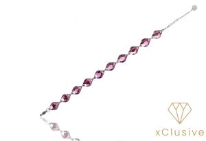 Ayla Különleges Csiszolású Rózsaszín Osztrák Kristály Karkötő