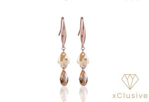 Ayla Különleges Csiszolású Sárga Osztrák Kristály Fülbevaló