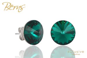 R30176 Antiallergen Kristaly Fulbevalo Galaxy Smaragdzöld Kristály Antiallergén Pont Fülbevaló