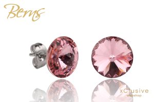 R31029 Antiallergen Kristaly Fulbevalo Galaxy Rózsaszín Kristály Antiallergén Pont Fülbevaló